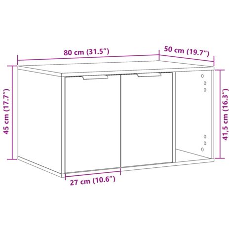 Cat Litter Box Enclosure Brown Oak 80x50x45 cm Engineered Wood vidaXL