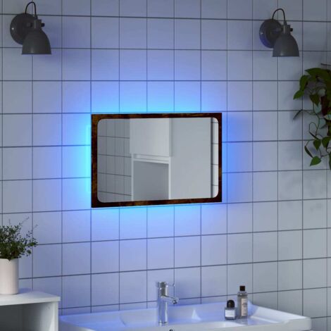 LED Bathroom Mirror Sonoma Oak 60x8.5x38 cm Engineered Wood vidaXL