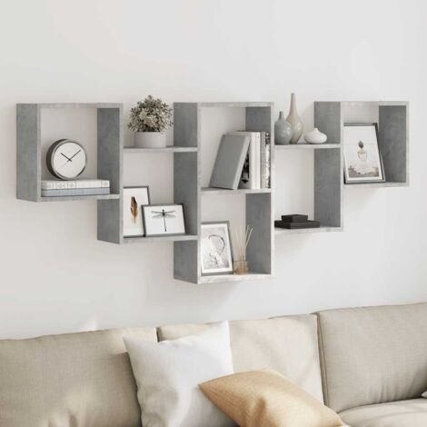 Wall Shelf Concrete Grey 159x18x66 cm Engineered Wood vidaXL (1/5)