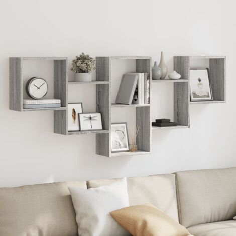 Wall Shelf Grey Sonoma 159x18x66 cm Engineered Wood vidaXL