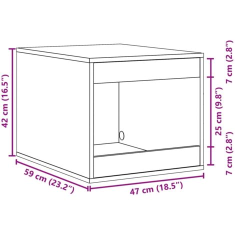 Cat Litter Box Enclosure White 47x59x42 cm Engineered Wood vidaXL
