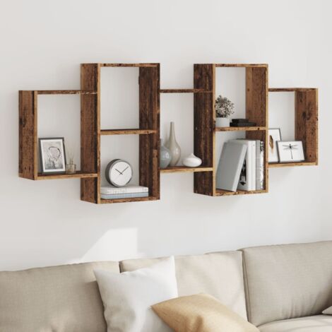 Wall Shelf Old Wood 159x18x65 cm Engineered Wood vidaXL (1/5)