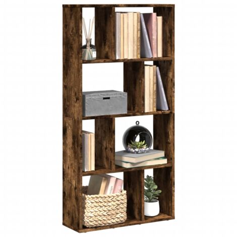 Bookcase Smoked Oak 60x20x120 cm Engineered Wood vidaXL