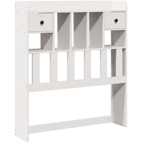 Headboard with Storage White 75 cm Solid Wood Pine vidaXL