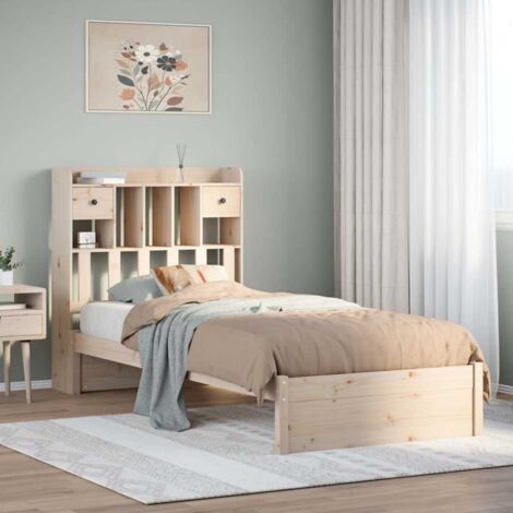 Bookcase Bed without Mattress 75x190cm Small Single Solid Wood Pine vidaXL (1/5)