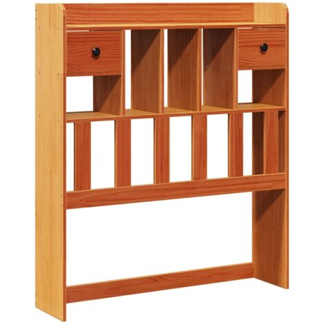 Headboard with Storage Wax Brown 75 cm Solid Wood Pine vidaXL