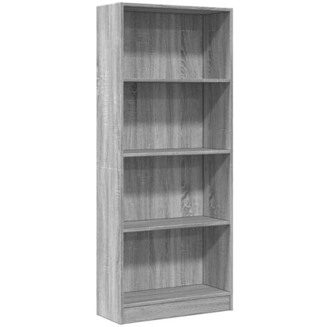 Bookcase Grey Sonoma 60x24x143 cm Engineered Wood vidaXL