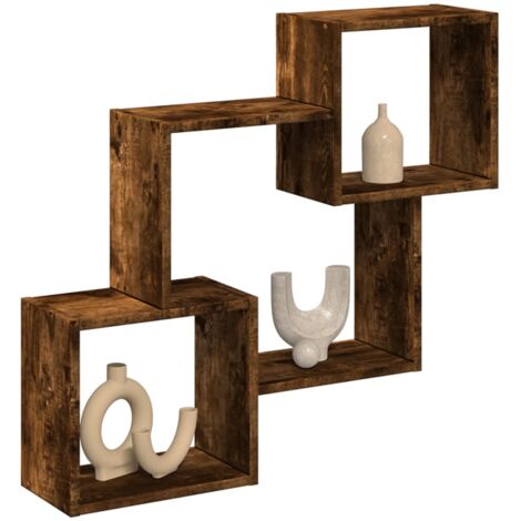 Wall Cabinet 78x18x71 cm Smoked Oak Engineered Wood vidaXL
