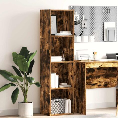 Bookcase Smoked Oak 40x30x152 cm Engineered Wood vidaXL