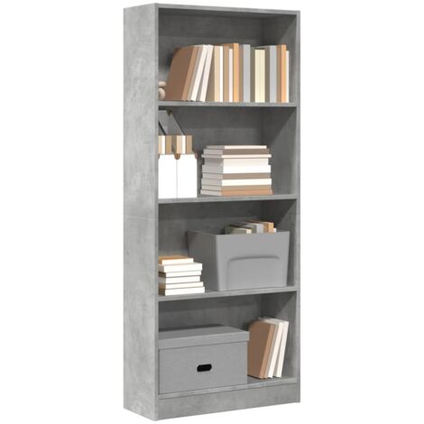 Bookcase Concrete Grey 60x24x143 cm Engineered Wood vidaXL