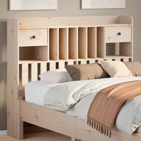 Headboard with Storage 135 cm Solid Wood Pine vidaXL