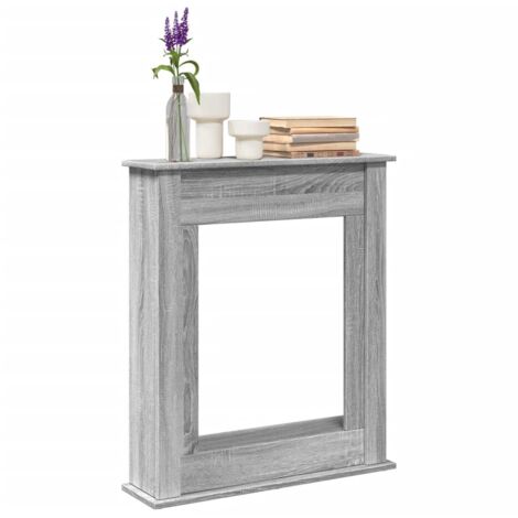 Fireplace Surround Grey Sonoma 75x20x87.5 cm Engineered Wood vidaXL