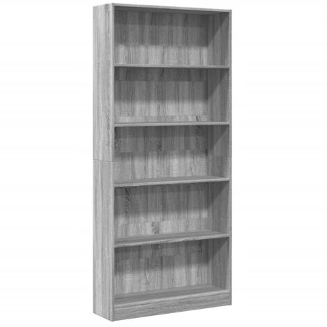 Bookcase Grey Sonoma 80x24x176 cm Engineered Wood vidaXL