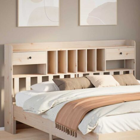 Headboard with Storage 180 cm Solid Wood Pine vidaXL