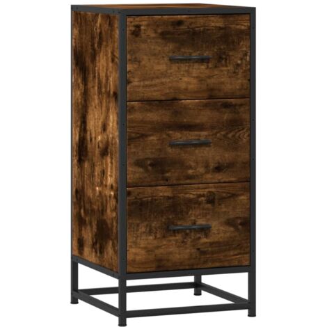 Sideboard Smoked Oak 35.5x35x76 cm Engineered Wood and Metal vidaXL (1/5)