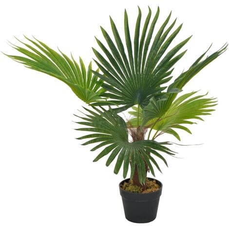 vidaXL Artificial Plant Palm with Pot Green 70 cm - Green