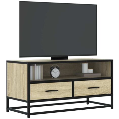 TV Cabinet Sonoma Oak 80x34.5x40 cm Engineered Wood and Metal vidaXL (1/5)