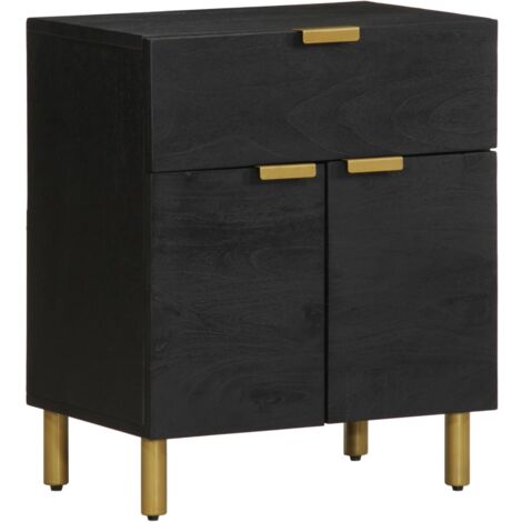 Bedside Cabinet Black 50x33x60 cm Engineered Wood vidaXL