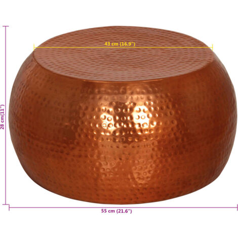 Coffee Table Brass Ø55x28 cm Aluminium vidaXL