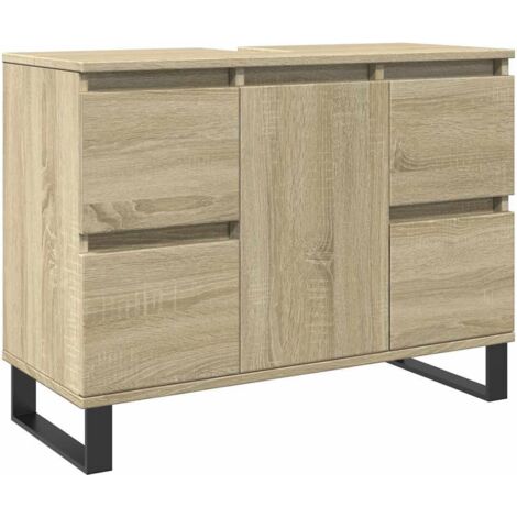Bathroom Cabinet Sonoma Oak 80x33x60 cm Engineered Wood vidaXL