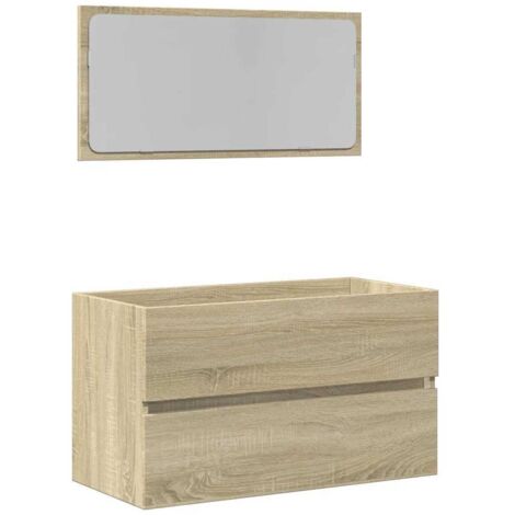 Bathroom Cabinet with Mirror Sonoma Oak 80x38.5x45 cm vidaXL