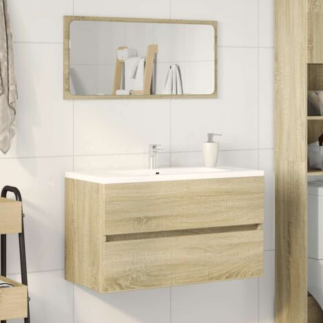 Bathroom Cabinet with Mirror Sonoma Oak 80x38.5x45 cm vidaXL