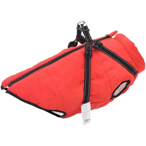 Dog Coat with Harness Waterproof Reflective Red 4XL vidaXL