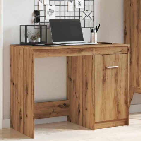 Desk Artisan Oak 100x50x76 cm Engineered Wood vidaXL