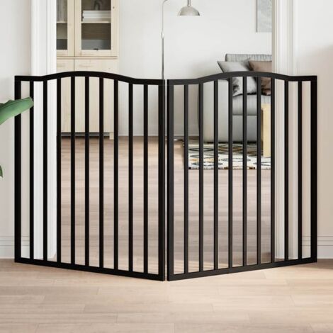 Dog Gate Foldable 2 Panels Black 160 cm Poplar Wood vidaXL