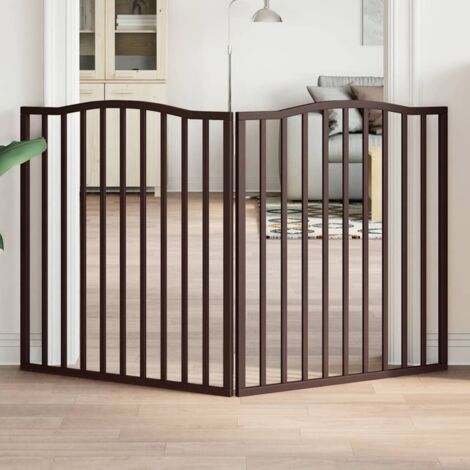 Dog Gate Foldable 2 Panels Brown Oak 160 cm Poplar Wood vidaXL