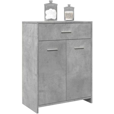 Bathroom Cabinet Concrete Grey 60x33x80 cm Engineered Wood vidaXL