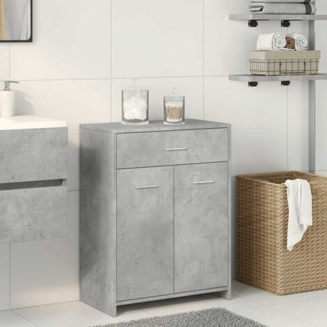 Bathroom Cabinet Concrete Grey 60x33x80 cm Engineered Wood vidaXL