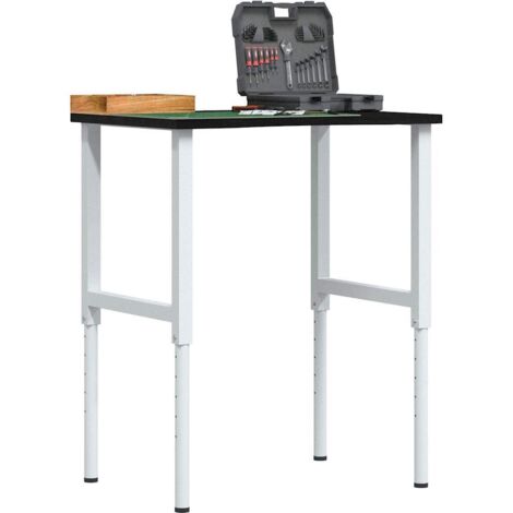 Workbench Dark Brown 80x60x(71.5-98) cm Solid Wood Oak vidaXL