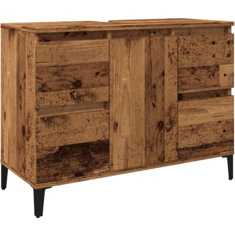 Sink Cabinet Old Wood 80x33x60 cm Engineered Wood vidaXL