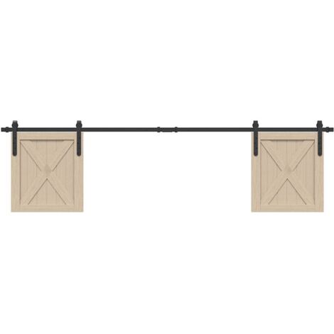 Sliding Cabinet Door Kit 200 cm Carbon Steel vidaXL