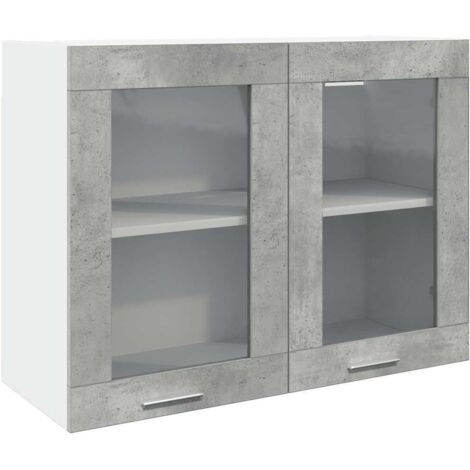 Hanging Glass Cabinet Lyon Concrete Grey 80x31x60 cm vidaXL