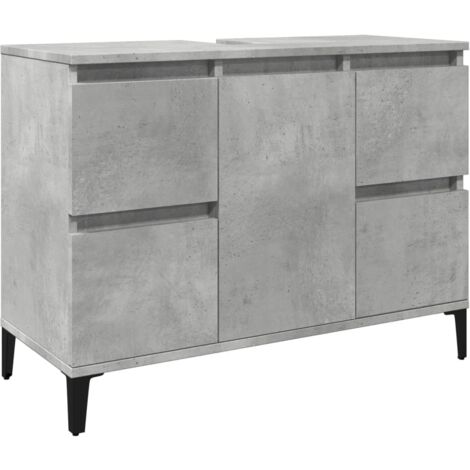 Sink Cabinet Concrete Grey 80x33x60 cm Engineered Wood vidaXL
