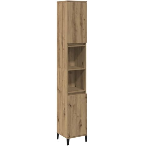vidaXL Armoire de salle de bain blanc 30x30x190 cm bois d'ingénierie