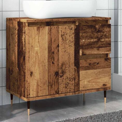 Bathroom Cabinet Old Wood 65x33x60 cm Engineered Wood vidaXL (1/5)