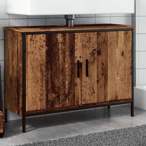 Sink Cabinet Old Wood 80x30x60 cm Engineered Wood vidaXL