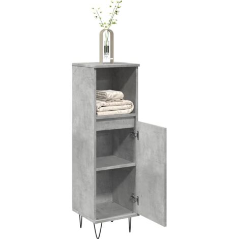 Bathroom Cabinet Concrete Grey 30x30x100 cm Engineered Wood vidaXL (1/5)
