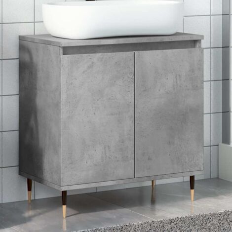 Vidaxl – Bathroom cabinet concrete grey 58x33x60 cm – Engineered wood with iron feet – Ample storage space – For moisture resistance (1/5)