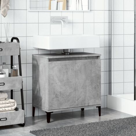 Sink Cabinet Concrete Grey 58x33x60 cm Engineered Wood vidaXL