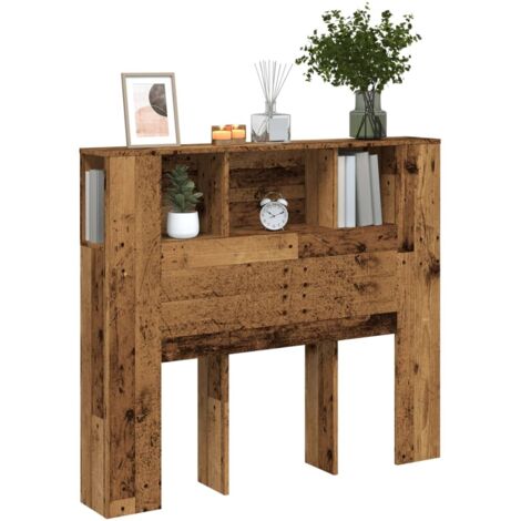 Headboard Cabinet Old Wood 120x19x104.5 cm Engineered Wood vidaXL