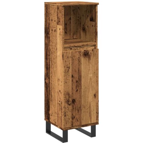 Bathroom Cabinet Old Wood 30x30x100 cm Engineered Wood vidaXL