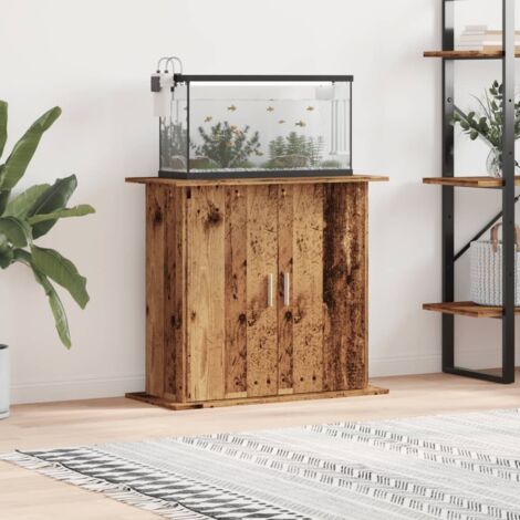 Aquarium Stand Old Wood 81x36x73 cm Engineered Wood vidaXL