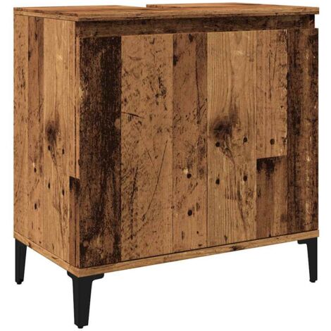 Sink Cabinet Old Wood 58x33x60 cm Engineered Wood vidaXL