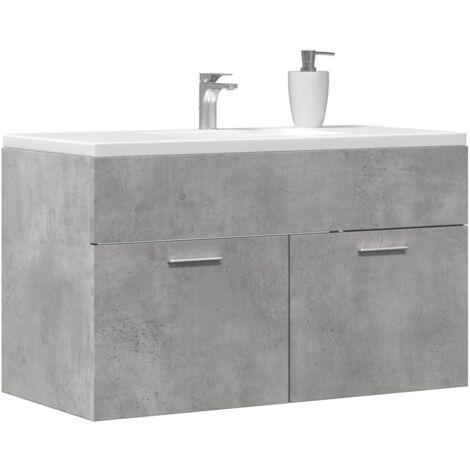 Bathroom Sink Cabinet Concrete Grey 90x38.5x46 cm Engineered Wood vidaXL