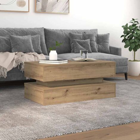 Coffee Table with LED Lights Artisian Oak 90x50x40 cm vidaXL