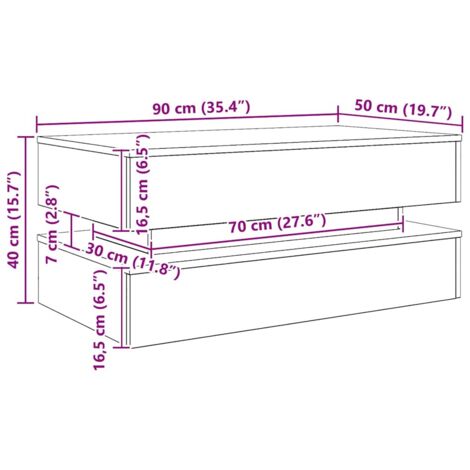 Coffee Table with LED Lights Artisian Oak 90x50x40 cm vidaXL